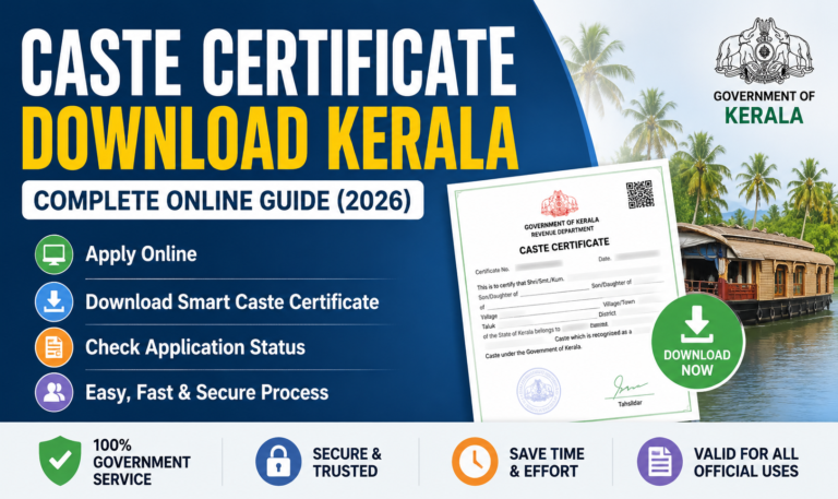Free Download of Caste Certificate in Kerala – Smart Caste Certificate Online Guide (2026)