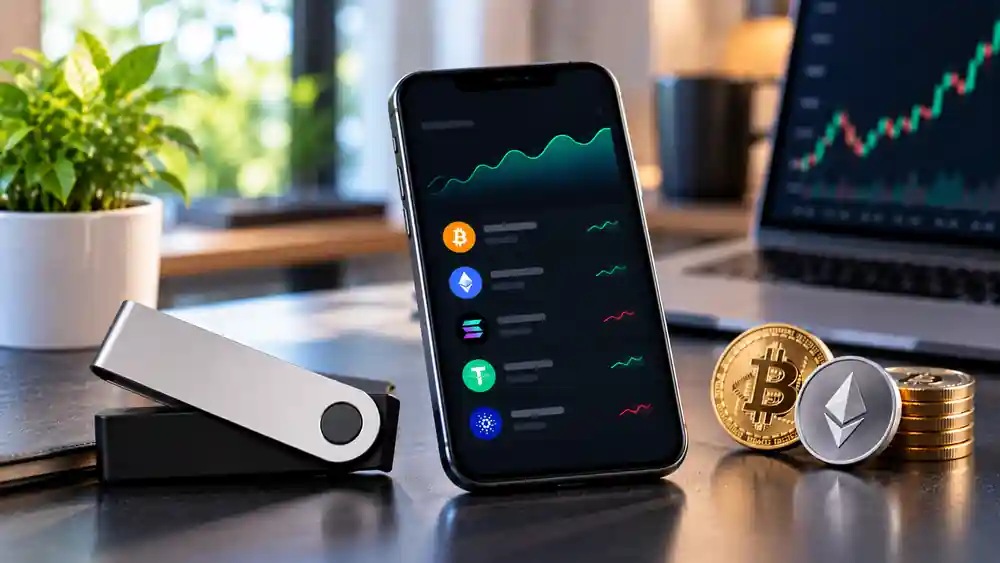 Ledger Crypto Wallet with hardware signer and crypto portfolio app