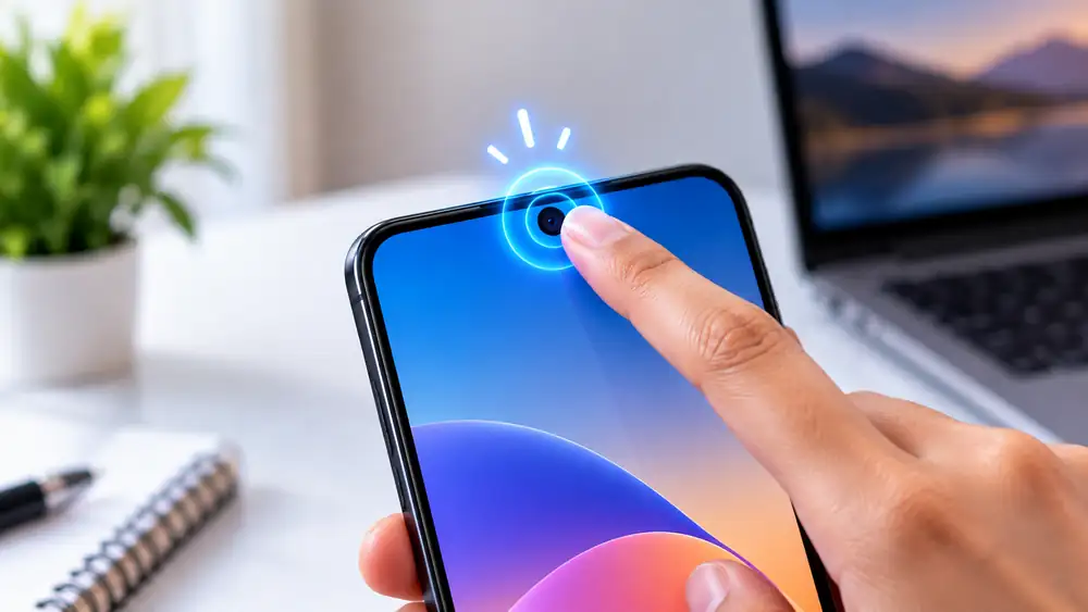 Touch Notch Android camera cutout gesture shortcut